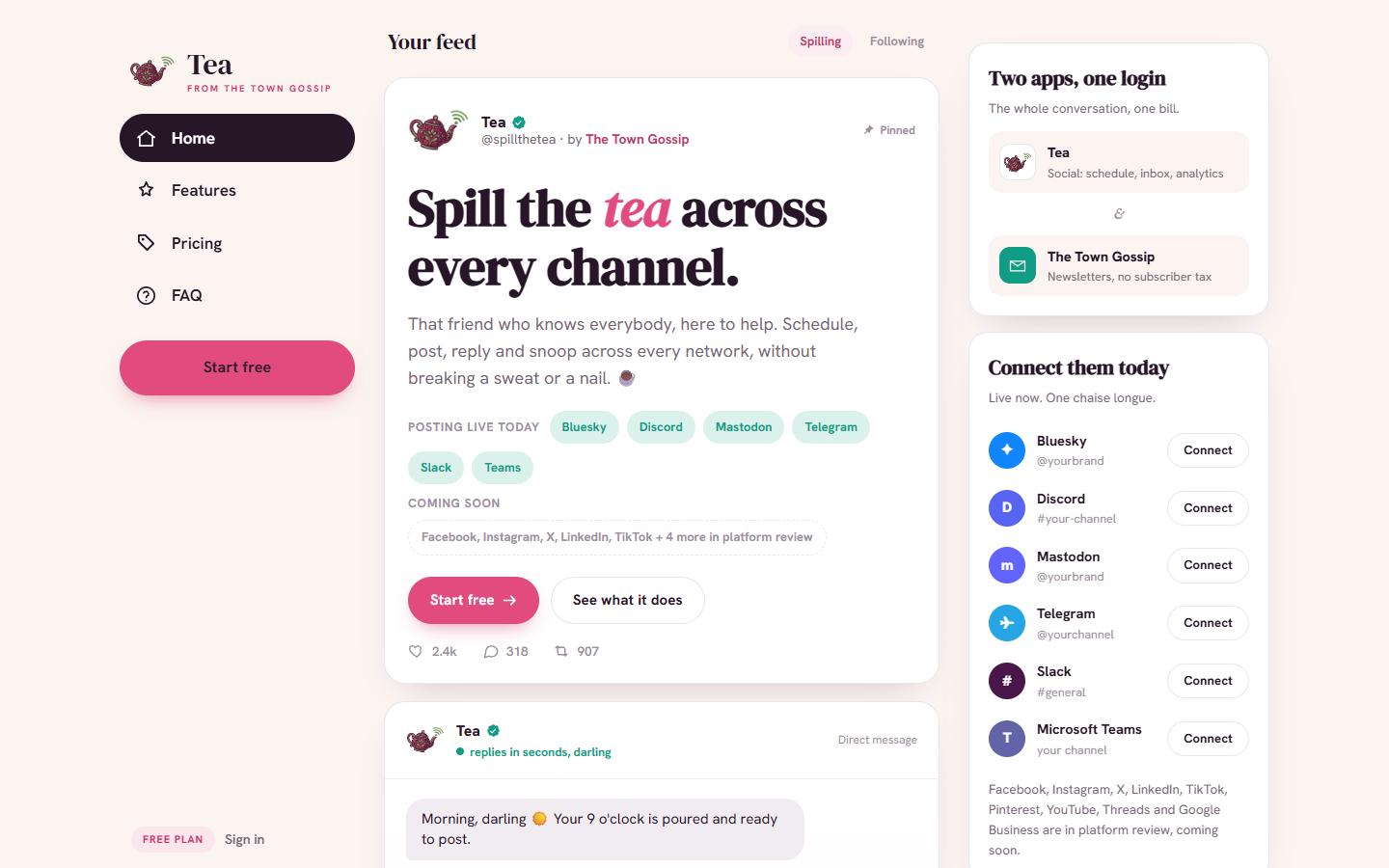 Tea social scheduling tool