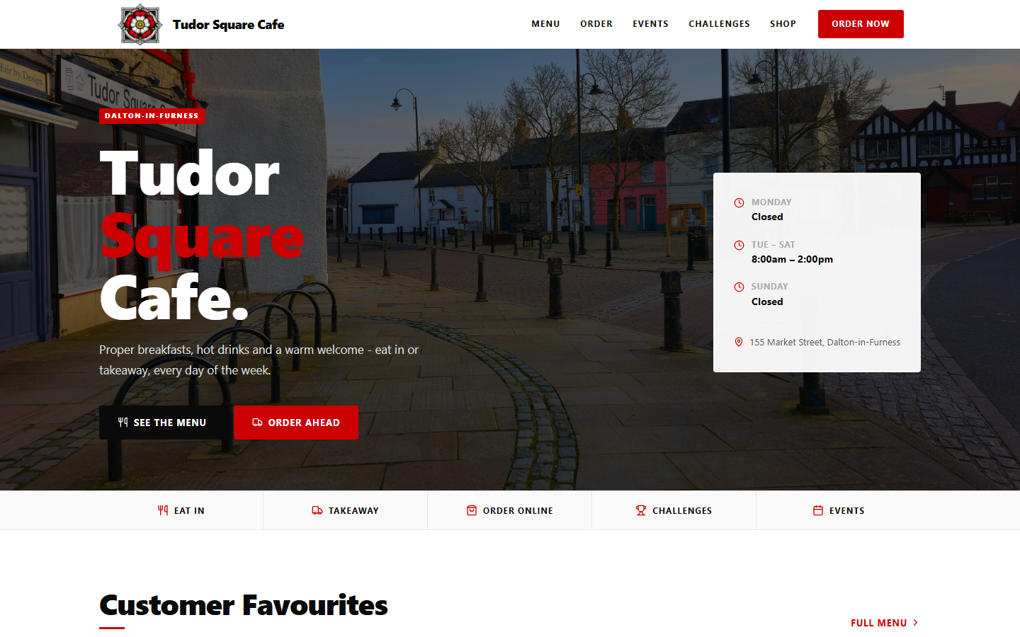 Tudor Square Cafe website